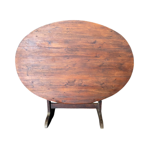 Large French Early 19th Century Oval Vigneron or Tilt-Top 'Table De Vendange' or Wine Tasting Table with Lovely Aged Patina