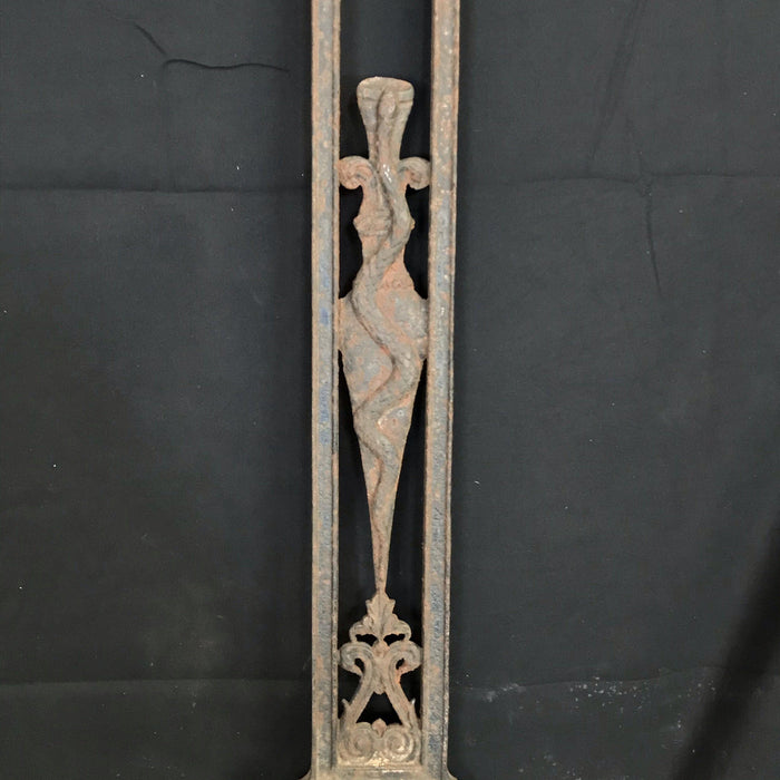 Tall (5'9.5") French Early Iron Cross with Crown, Snake and Dagger Detail