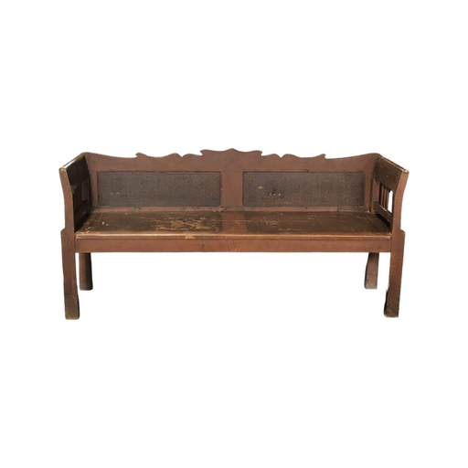 French Faux Painted Sofa Bench - Front View - For Sale