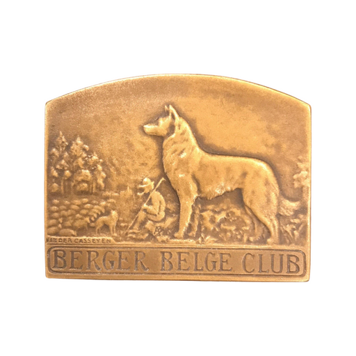 Signed French Antique Dog Show Award, Trophy or Medal: Groenendael Dogs: Berger Belge Club (Belgian Sheepdog)