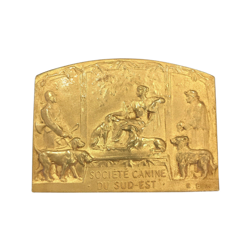 Signed Gold French Dog Show Medal or Award or Trophy: Societe Canine DU SUD EST/Exposition de Valence 1930, 1st Prix