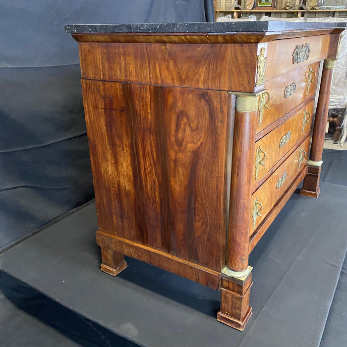 Antique Marble Top Chest of Drawers 19th Century - Side View - For Sale