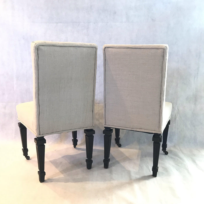 pair french chairs for sale Napoleon III black beautiful antique
