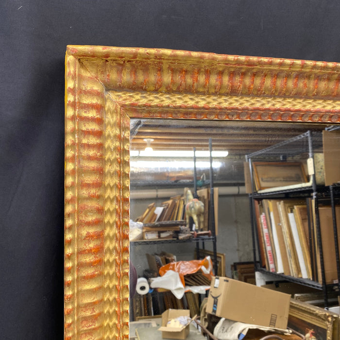 18th Century French Carved Giltwood Wall Mirror with Original Gold Leaf Paint