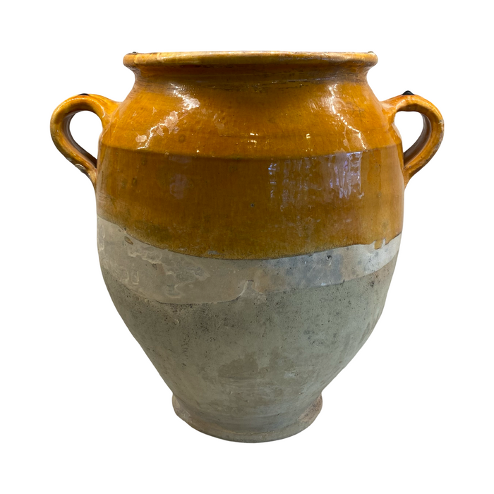 French Confit Pot with Yellow Glaze from the 19th Century #7917