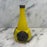 French Art Nouveau Vase Yellow Glass with Pressed Silver Floral Mounts