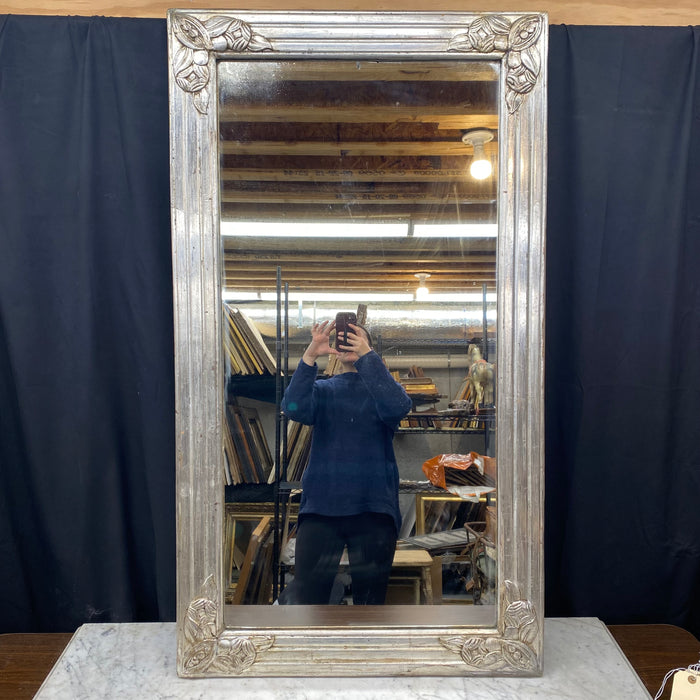 French Art Nouveau Silver Gilt Wall Mirror