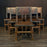 French Antique Set of Leather and Nailhead Dining Chairs with Bobbin Legs