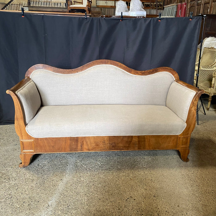 19th Century Swedish Biedermeier Carved Three-Seat Sofa Couch Settle, Loveseat or Settee