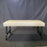 Antique Ebony Barley Twist Bench or Ottoman with Wrought Iron Stretchers from Spain