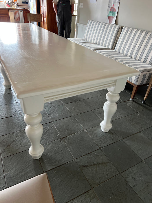 Classic Country French Style Painted Provincial Farmhouse Large 11’ Long Solid Pine Dining Table