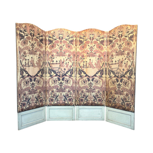 Antique French Rococo Revival Folding Screen or Room Divider with Chinoiserie Motifs