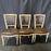 Set of 6 French Louis XVI Period Embossed Leather Painted Dining Chairs