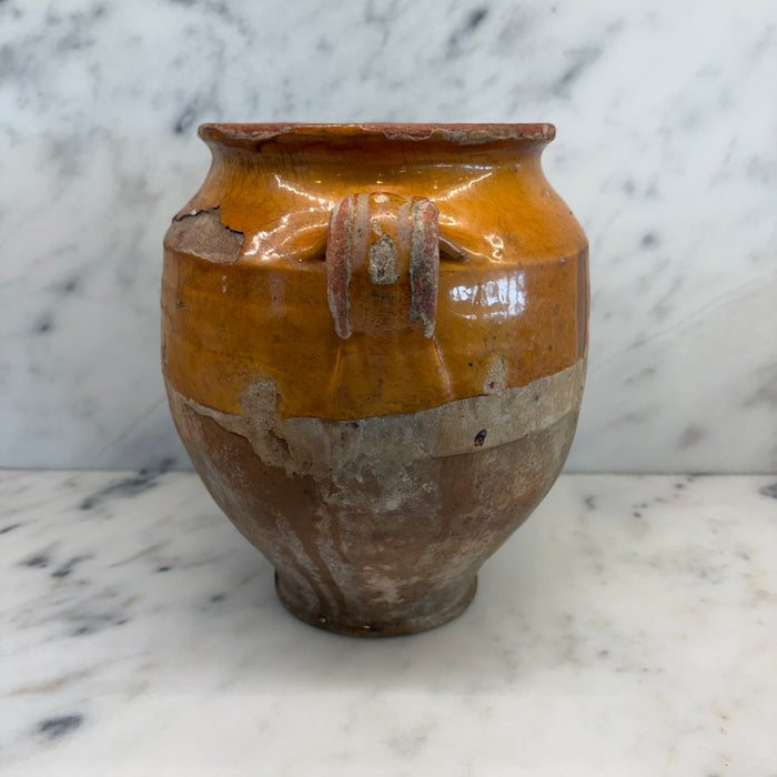 French Confit Pot with Yellow Glaze from the 19th Century #9065