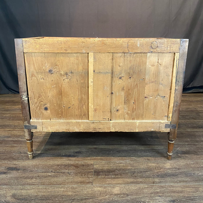 19th Century French Walnut Commode, Chest of Drawers, Dresser or Secrétaire Desk with Marble Top
