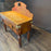 French Butcher’s Block Table With Bull’s Head Mount - Kitchen Island or Accent Table or Console
