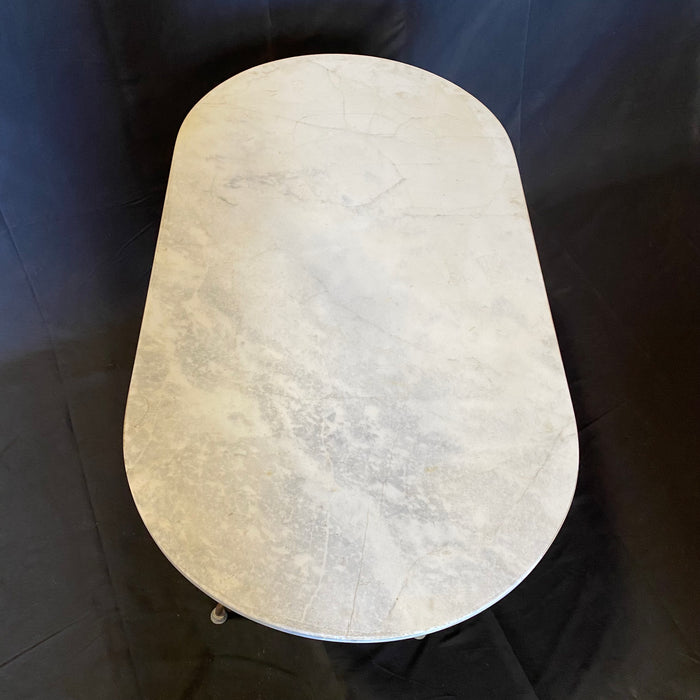 French Oval Marble Top Cafe Table