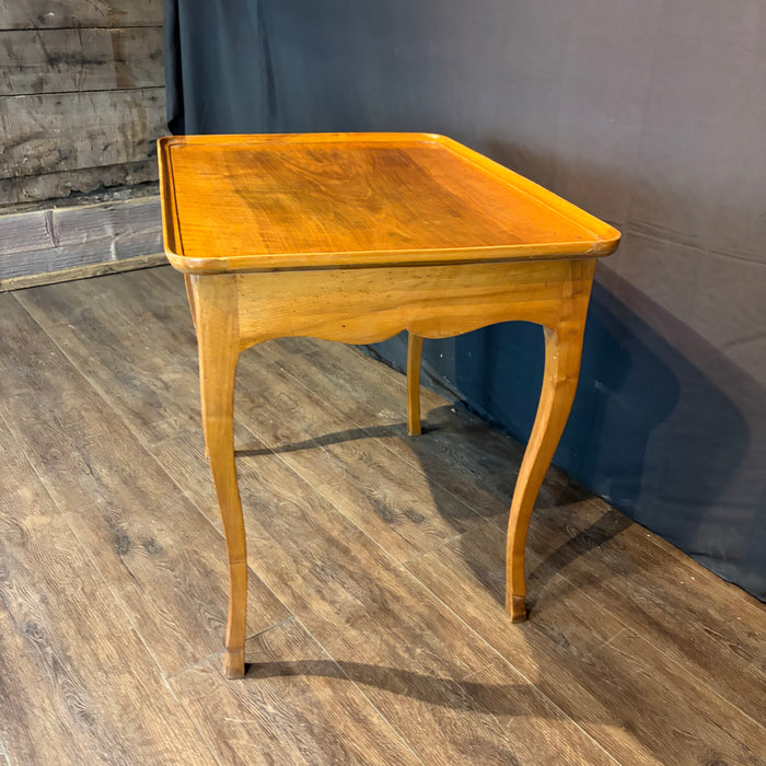 Antique French Louis XV Walnut Galleried Tray Top Side Table