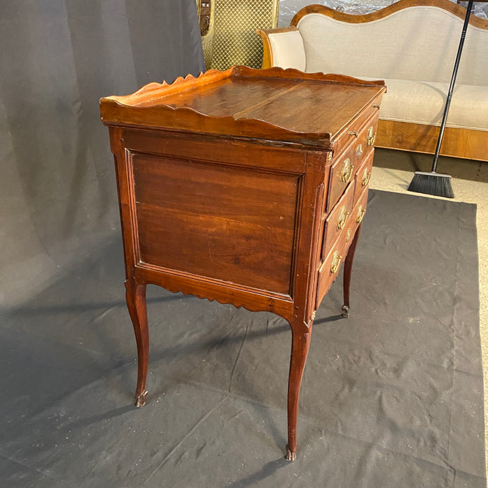 French 18th Century Regency 5-Drawer Petite Commode Chest of Drawers or Side Table with Writing Leaf