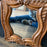 19th Century French Carved Provincial Wooden Walnut Mirror with Floral and Wave Motif