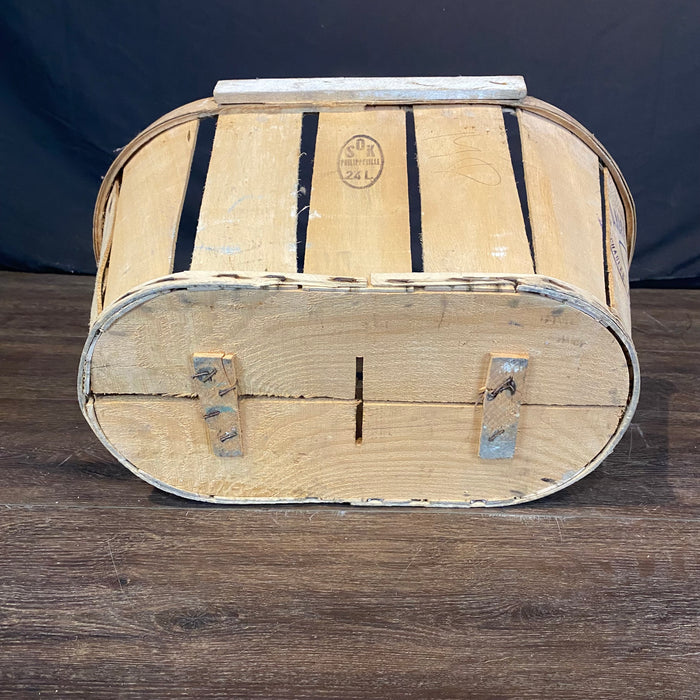 Wooden Fruit Basket with Top from France Triomph F.P.B. Birkadem