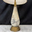 Italian Mid-Century Alabaster Teardrop Table Lamp with Gilt Metal Collar and Base