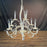 Vintage Country French Style Eight-Armed Chandelier with Acanthus Leaf Decor