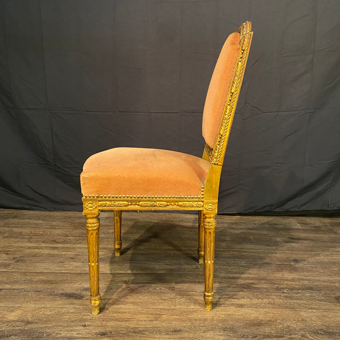 Pair of Antique French Louis XVI Side Chairs or Dining Chairs | Painted & Gilt Accent Chairs