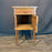 Pair of French Louis XVI Revival Oak Marble Top Nightstands with Floral Marquetry