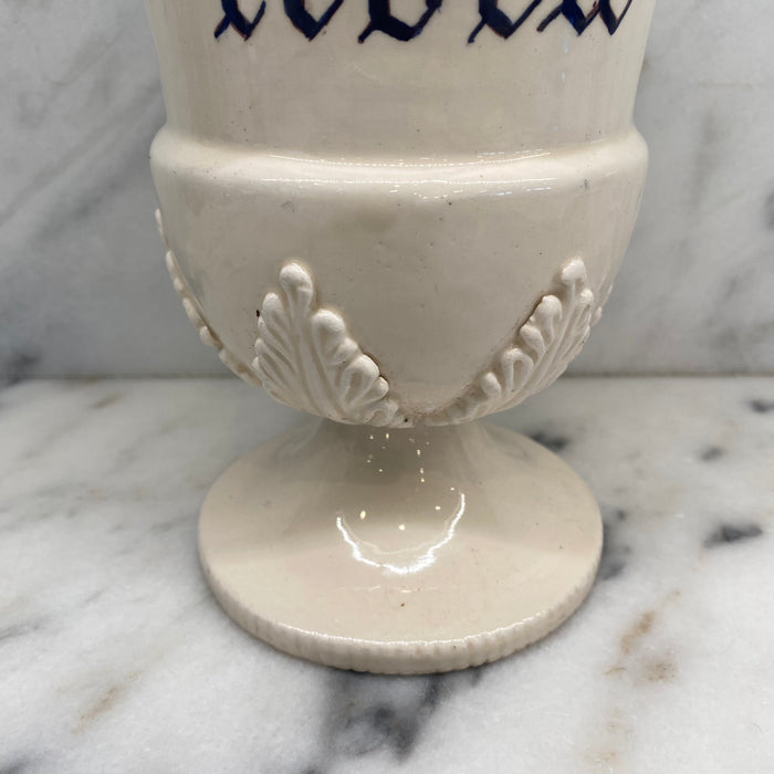 Antique Italian Apothecary Jar Venetian Porcelain Urn Large "Ruta"