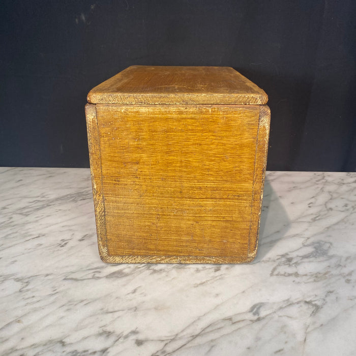 Antique French Box Faux Painted Pois Casse Large Decorative Box Large