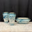 French Faience Three-Piece Vase and Jardinière Set with Swallows by Keller and Guerin