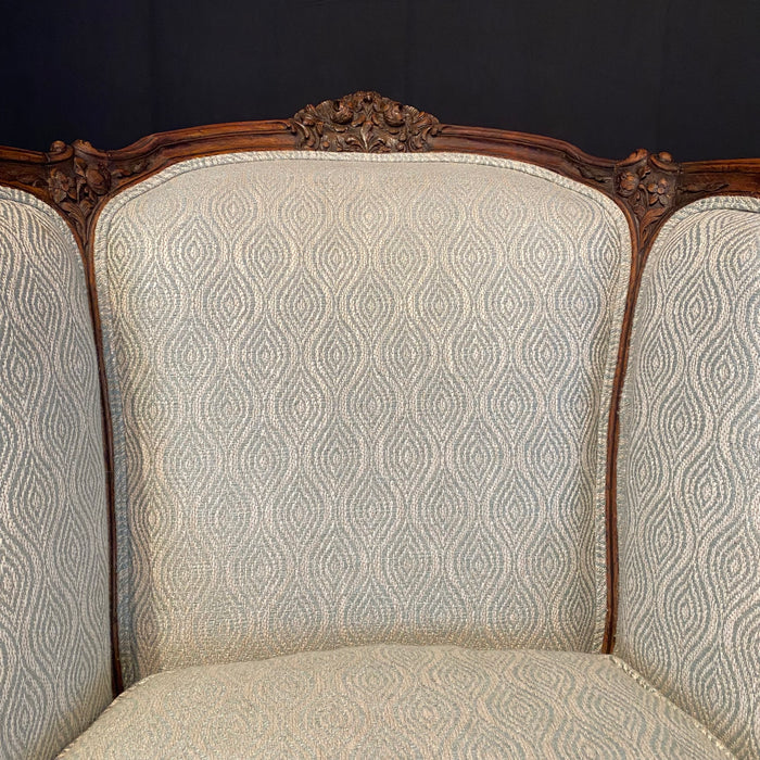 Classic French Louis XV Intricately Carved Walnut Bergere, Armchair or Wingback Chair