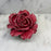 Antique French Pink Porcelain Rose Flower Sculpture with Green Leaves