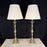 Pair of Tall Antique French Gilt Metal Church Altar Candlestick Table Lamps