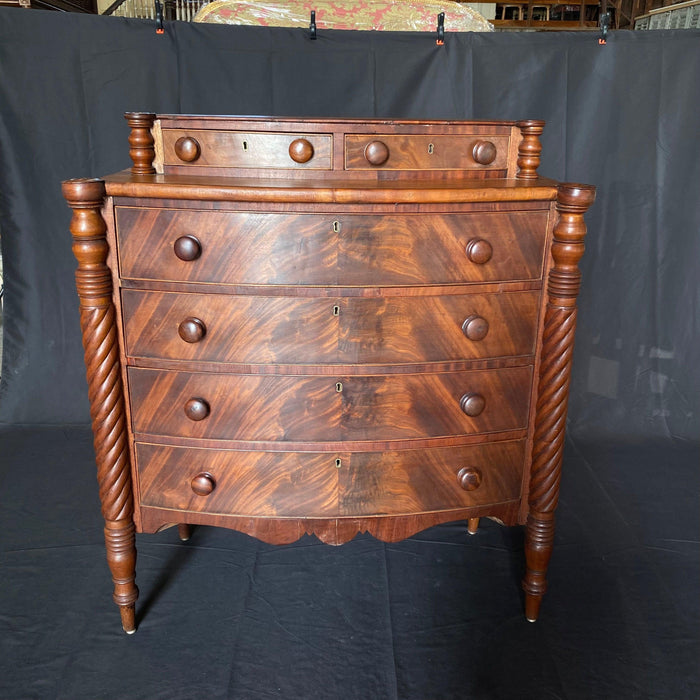 Early 19th Century American Sheraton Bow Front Chest of Drawers