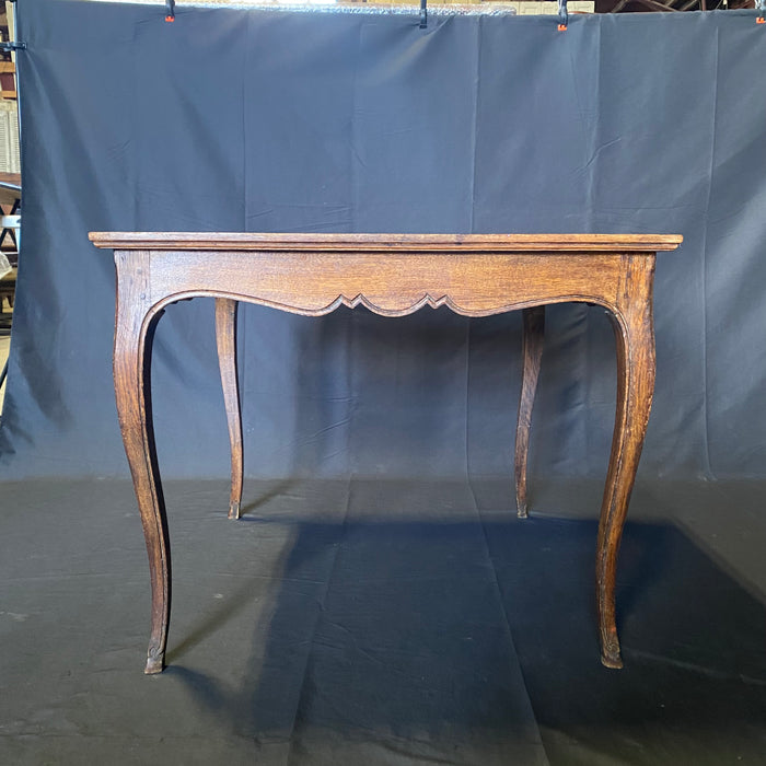 French Louis XV Period Game Table, Side Table or Accent Table with Embossed Leather Reversible Top