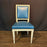 Set of Eight French Louis XVI Painted Dining Chairs in Blue Leather Circa 1920