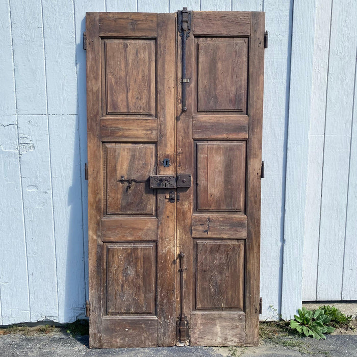 CLEAN UP/FIX UP AND REPHOTOGRAPH. French 18th Century Vielle Porte Double Interior or Exterior Doors with Original Hardware