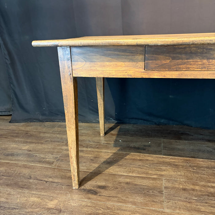 19th Century French Provincial Farmhouse Dining Table, Writing Desk or Work Table with Single Drawer