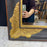 Pair of French Empire Ebony Black and Gold Carved Giltwood and Gilt Gesso Mirrors