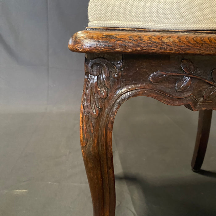 Set of Six French Oak Hand Carved 19th Century Dining Chairs