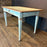 Antique French Provincial Painted Table or Desk with Drawer, Pale Blue Patina