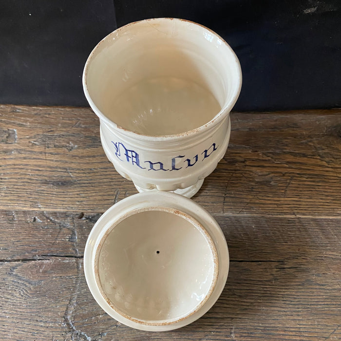 Antique Italian Apothecary Jar Venetian Malva Porcelain Urn Large