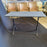 French Gray Marble Top Cafe Table or Bistro Table with Classic Provincial Metal Base