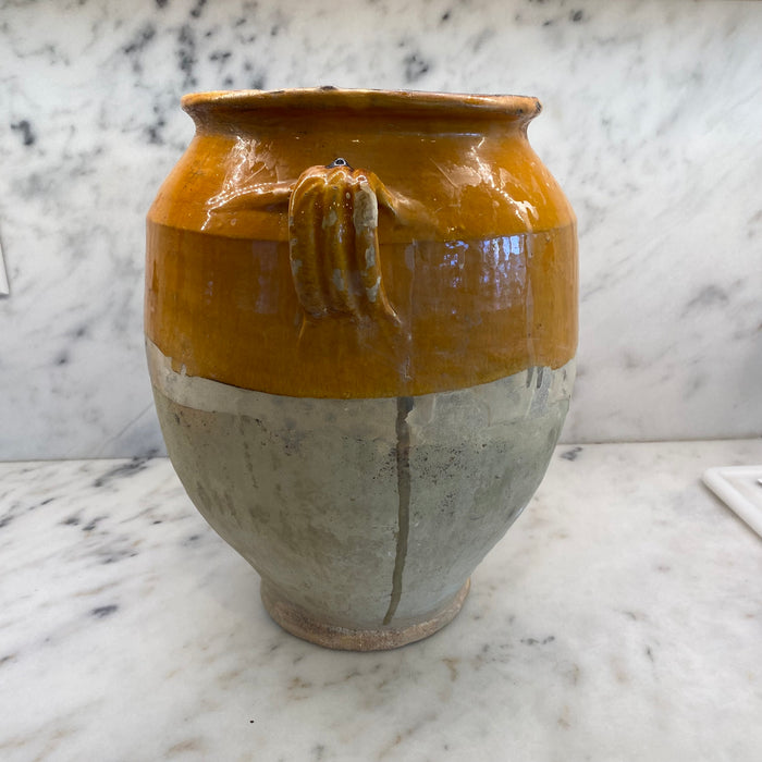 French Confit Pot with Yellow Glaze from the 19th Century #7917