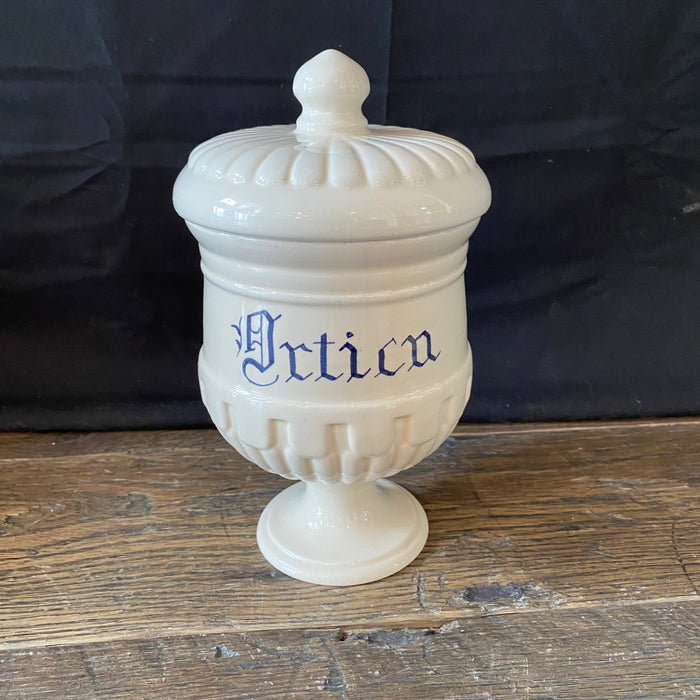 Antique Italian Apothecary Jar Venetian Ortica Porcelain Urn Large