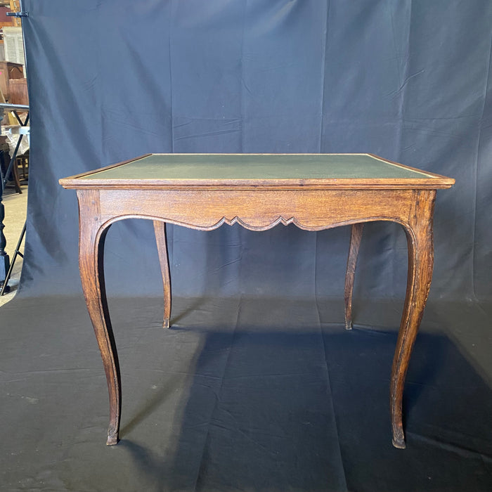 French Louis XV Period Game Table, Side Table or Accent Table with Embossed Leather Reversible Top