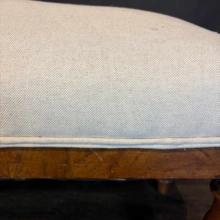 19th Century French Walnut Upholstered Bench