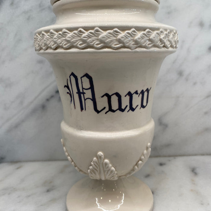 Antique Italian Apothecary Jar Venetian Porcelain Urn Large